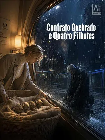 Capa de Contrato Quebrado e Quatro Filhotes