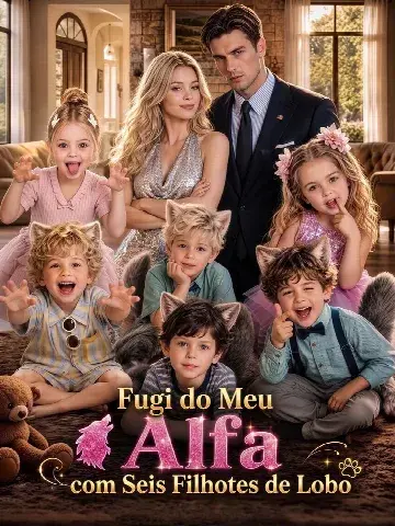 Capa de Fugi do Meu Alfa com Seis Filhotes de Lobo